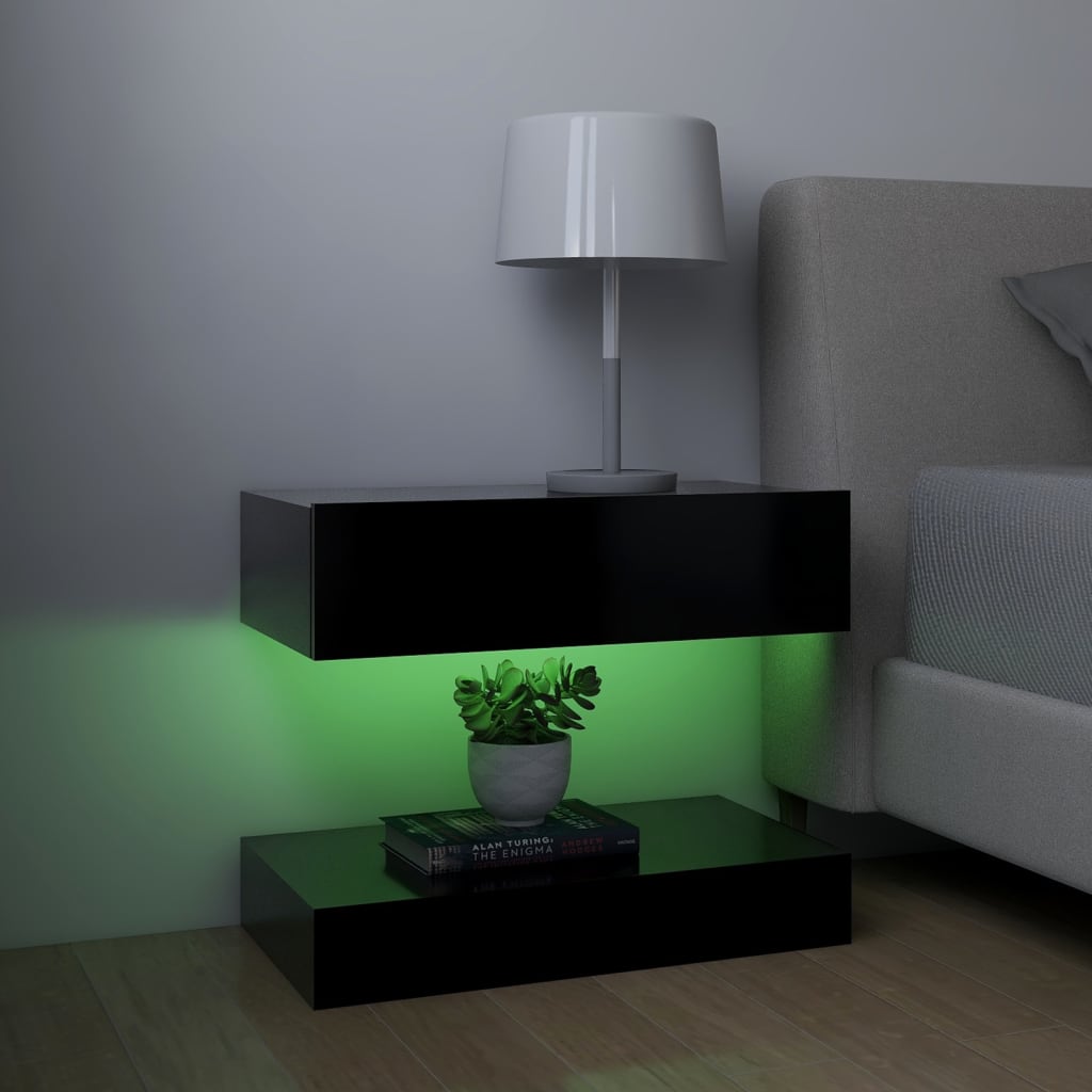 TV skrinky s LED svetlami 2 ks čierne 60x35 cm