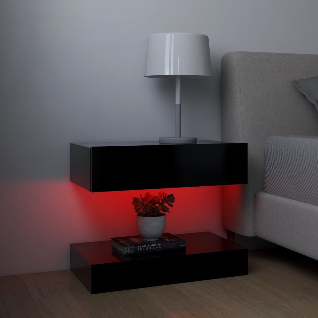 Meubles TV avec lumières LED 2 pcs Noir 60×35 cm | meublestv.fr 11