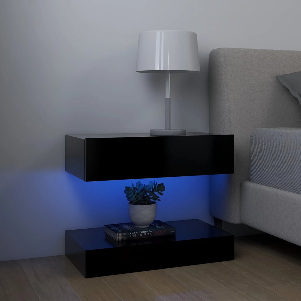 Meubles TV avec lumières LED 2 pcs Noir 60×35 cm | meublestv.fr 12