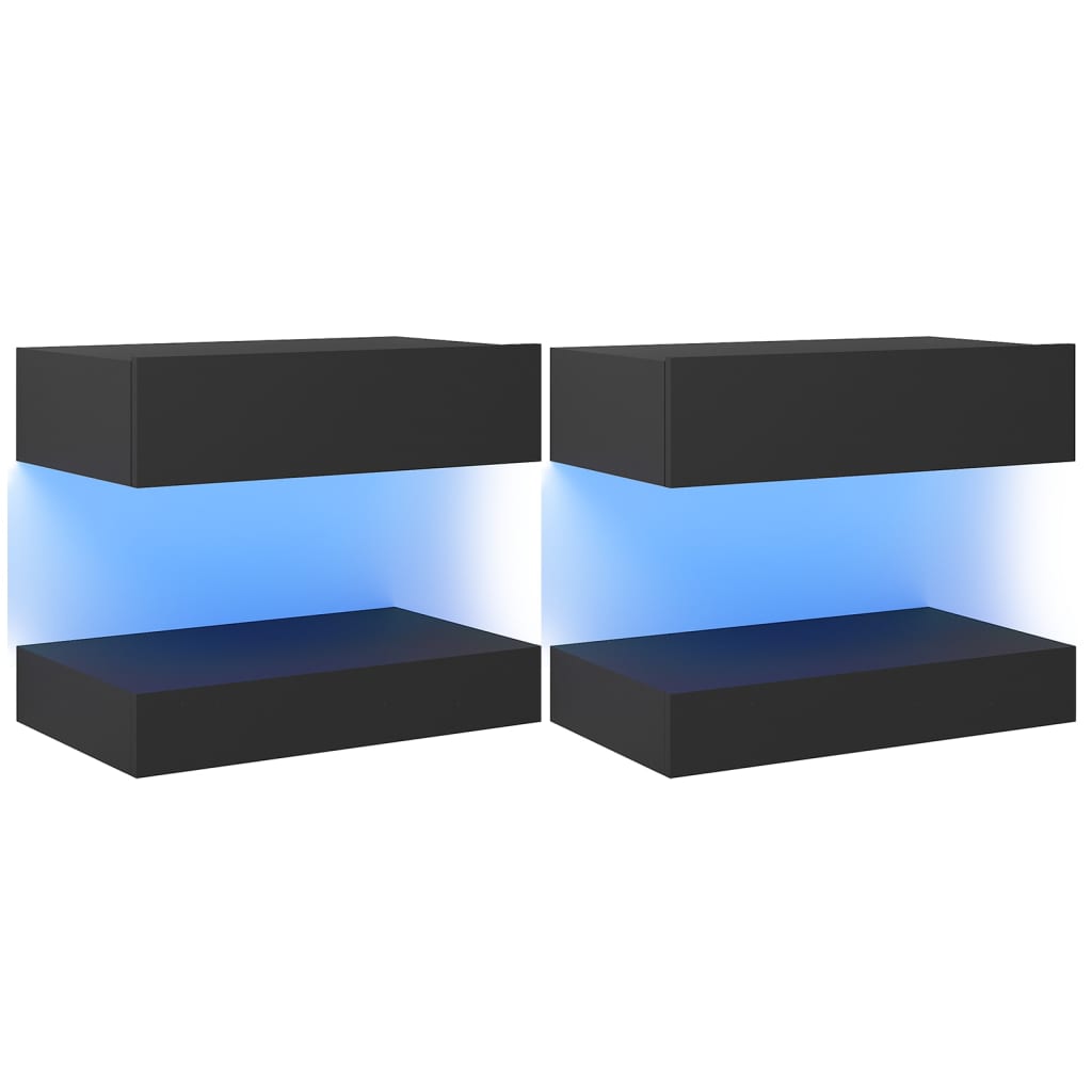 

vidaXL TV Cabinets with LED Lights 2 pcs Gray 23.6"x13.8"