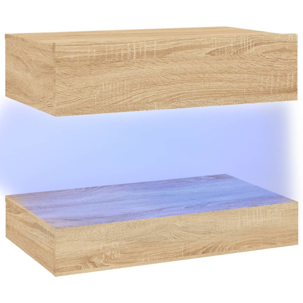 

vidaXL TV Cabinet with LED Lights Sonoma Oak 23.6"x13.8"