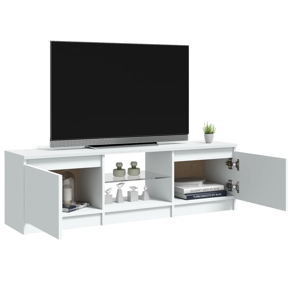 Meuble TV avec lumières LED Blanc 120x30x35,5 cm | meublestv.fr 7