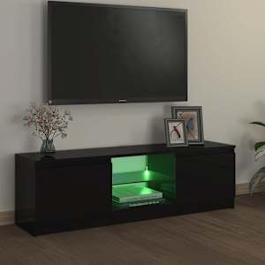TV skříňka s LED osvětlením černá 120 x 30 x 36 cm - obrázek 4