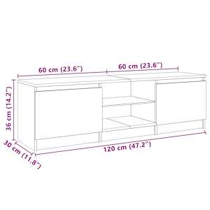 TV skříňka s LED osvětlením černá 120 x 30 x 36 cm - obrázek 11