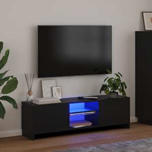 TV skříňka s LED osvětlením černá 120 x 30 x 36 cm - obrázek 1