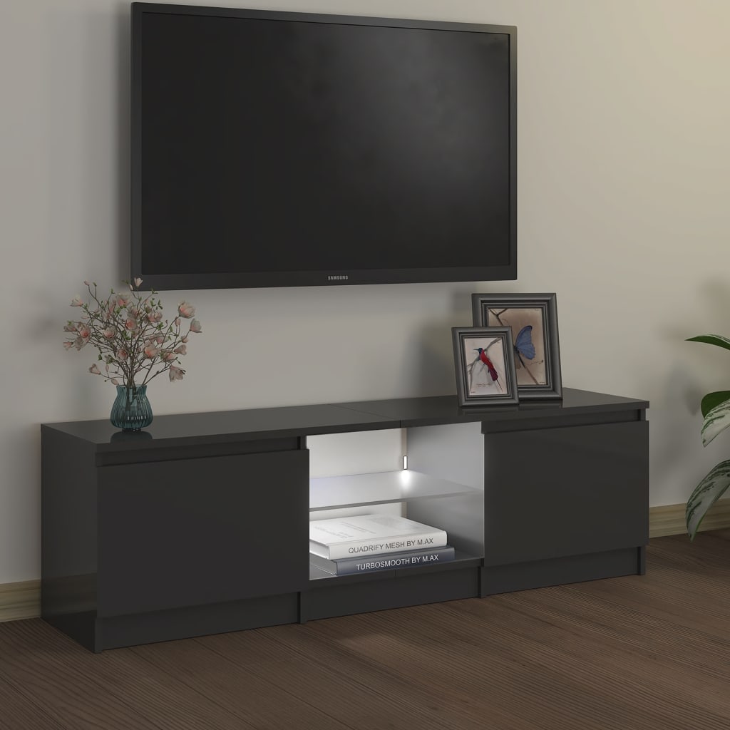 Meuble TV avec lumières LED Gris 120x30x35,5 cm | meublestv.fr 6