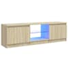 vidaXL telerialus LED-tuledega, sonoma tamm, 120 x 30 x 36 cm
