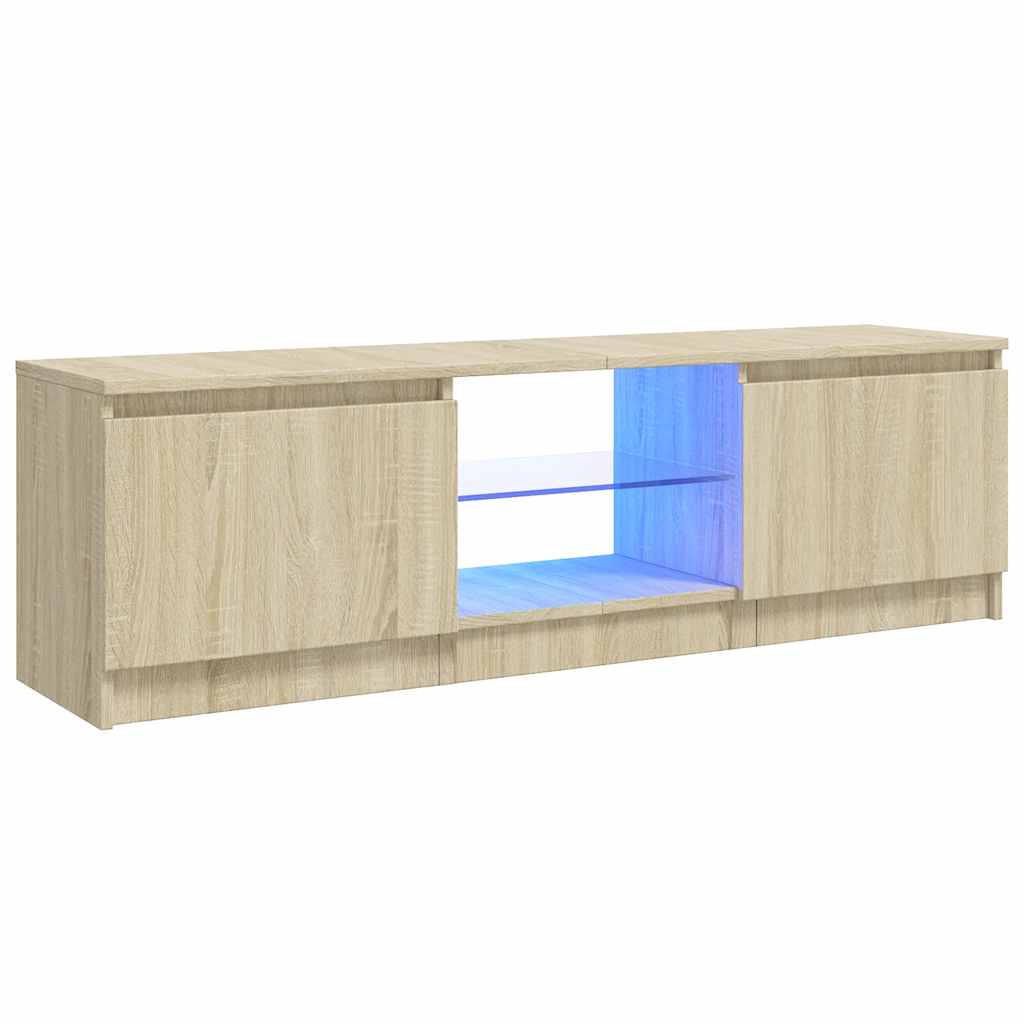 

vidaXL TV Cabinet with LED Lights Sonoma Oak 47.2"x11.8"x14"