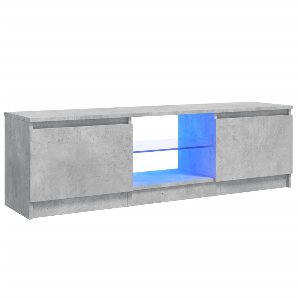 vidaXL TV skříňka s LED osvětlením betonově šedá 120 x 30 x 36 cm