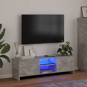 TV omarica z LED lučkami betonsko siva 120x30x36 cm