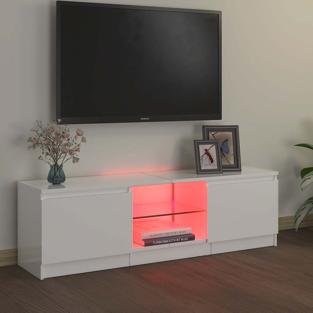 

vidaXL Tv-meubel met LED-verlichting 120x30x35,5 cm hoogglans wit