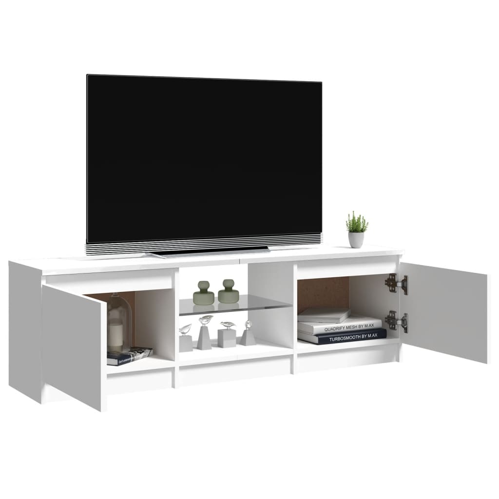 Meuble TV avec lumières LED Blanc brillant 120x30x35,5 cm | meublestv.fr 7