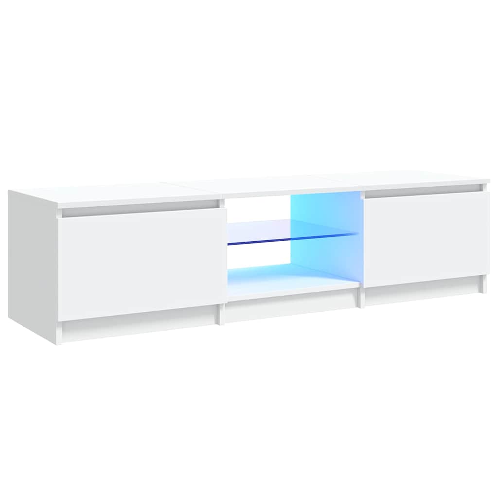 

vidaXL TV Cabinet with LED Lights White 55.1"x16"x14"