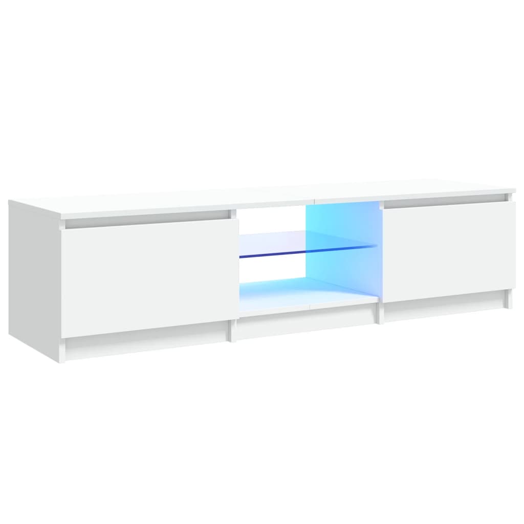 Afbeelding van vidaXL Tv-meubel met LED-verlichting 140x40x35,5 cm wit