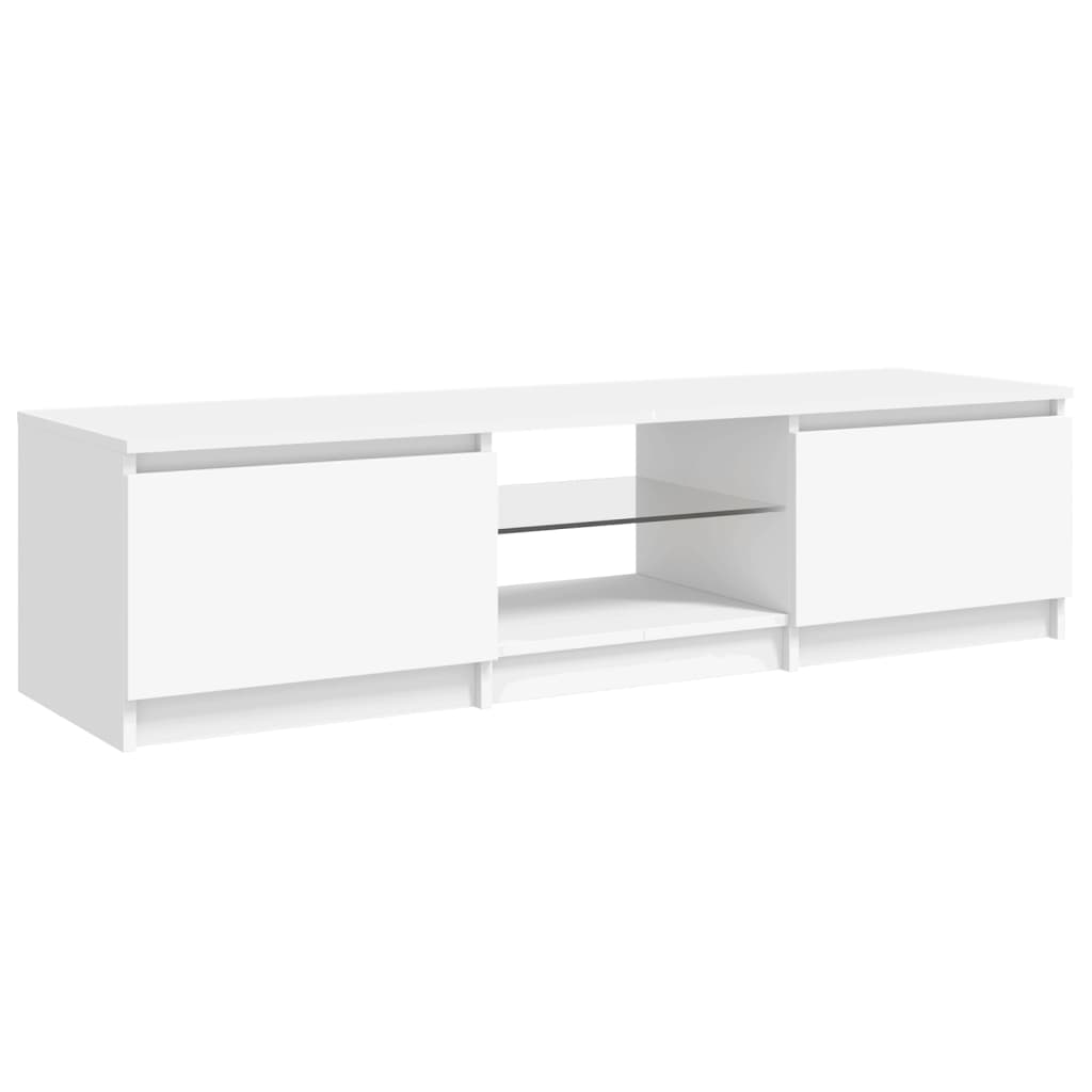 vidaXL Comodă TV cu lumini LED, alb, 140x40x35,5 cm