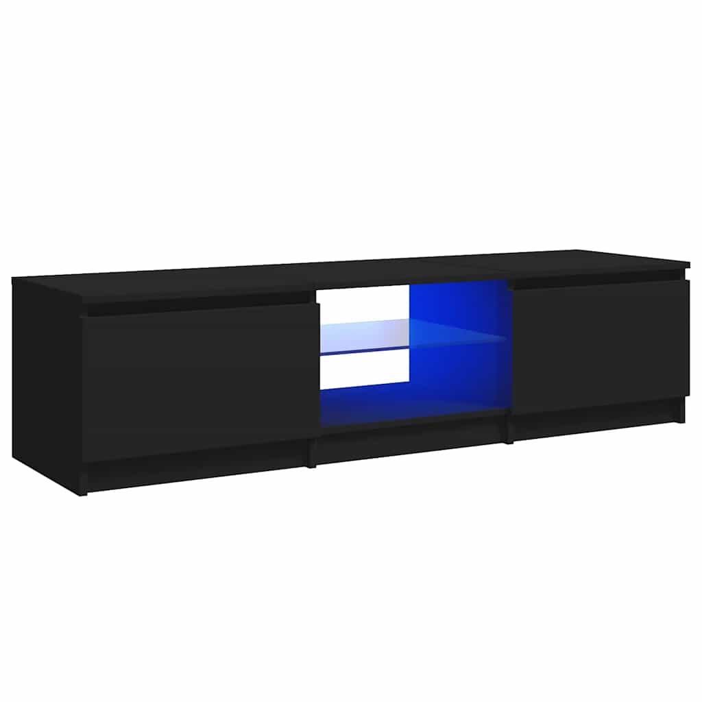 vidaXL TV skĹ™Ă­Ĺ�ka s LED osvÄ›tlenĂ­m ÄŤernĂˇ 140 x 40 x 35,5 cm