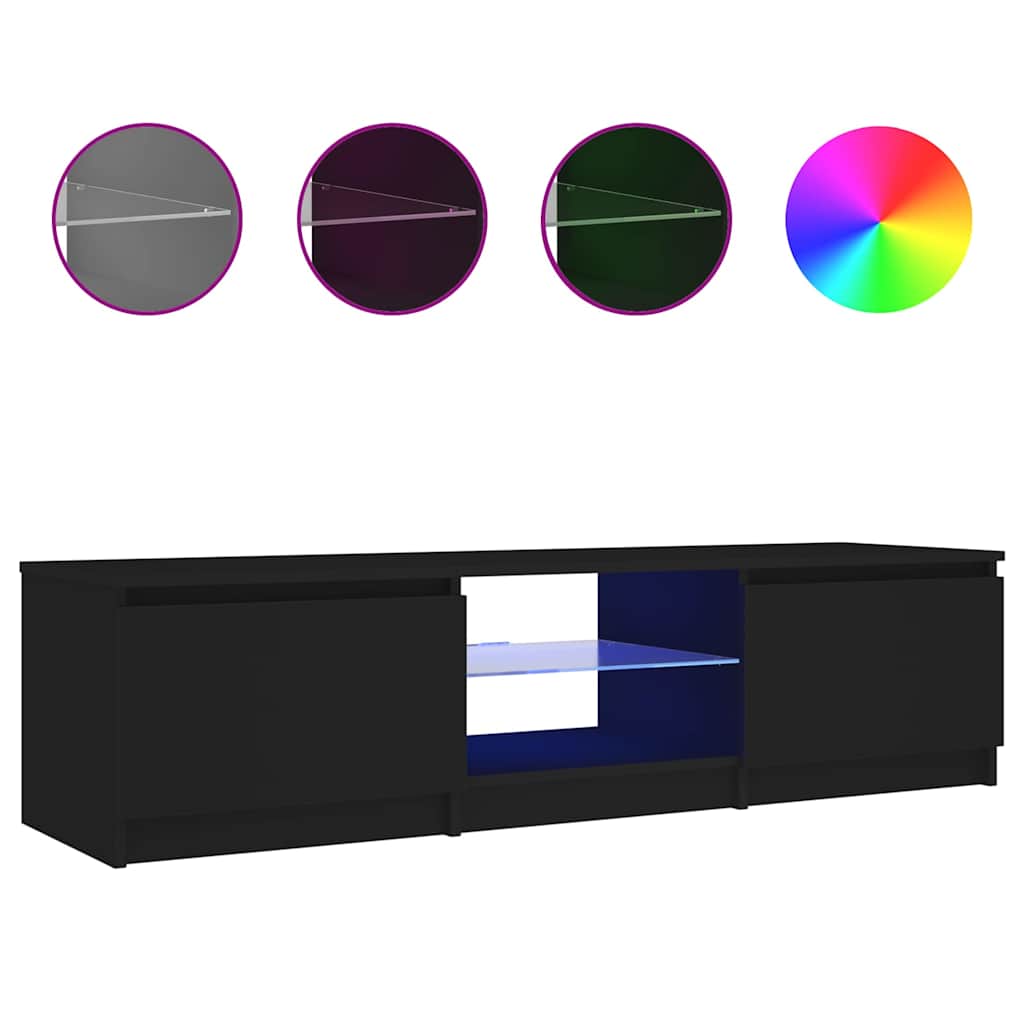 vidaXL TV skříňka s LED osvětlením černá 140 x 40 x 36 cm