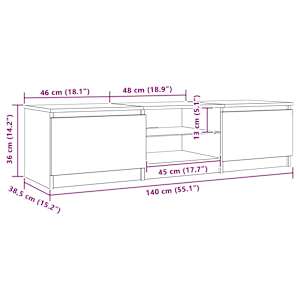 TV skříňka s LED osvětlením černá 140 x 40 x 36 cm - obrázek 15