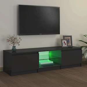 vidaXL Televizoriaus spintelė su LED, &scaron;viesiai pilka, 140x40x36cm