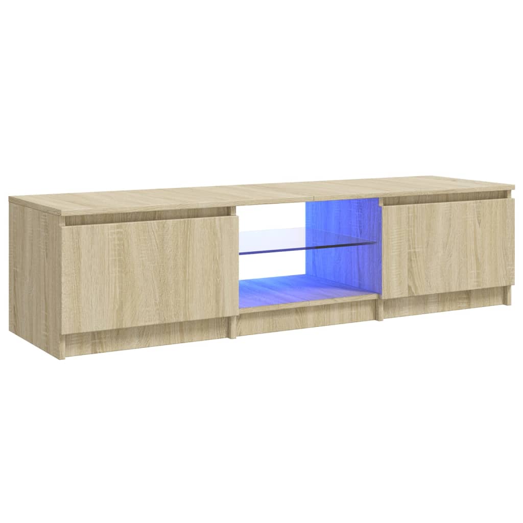 

vidaXL TV Cabinet with LED Lights Sonoma Oak 55.1"x15.7"x14"