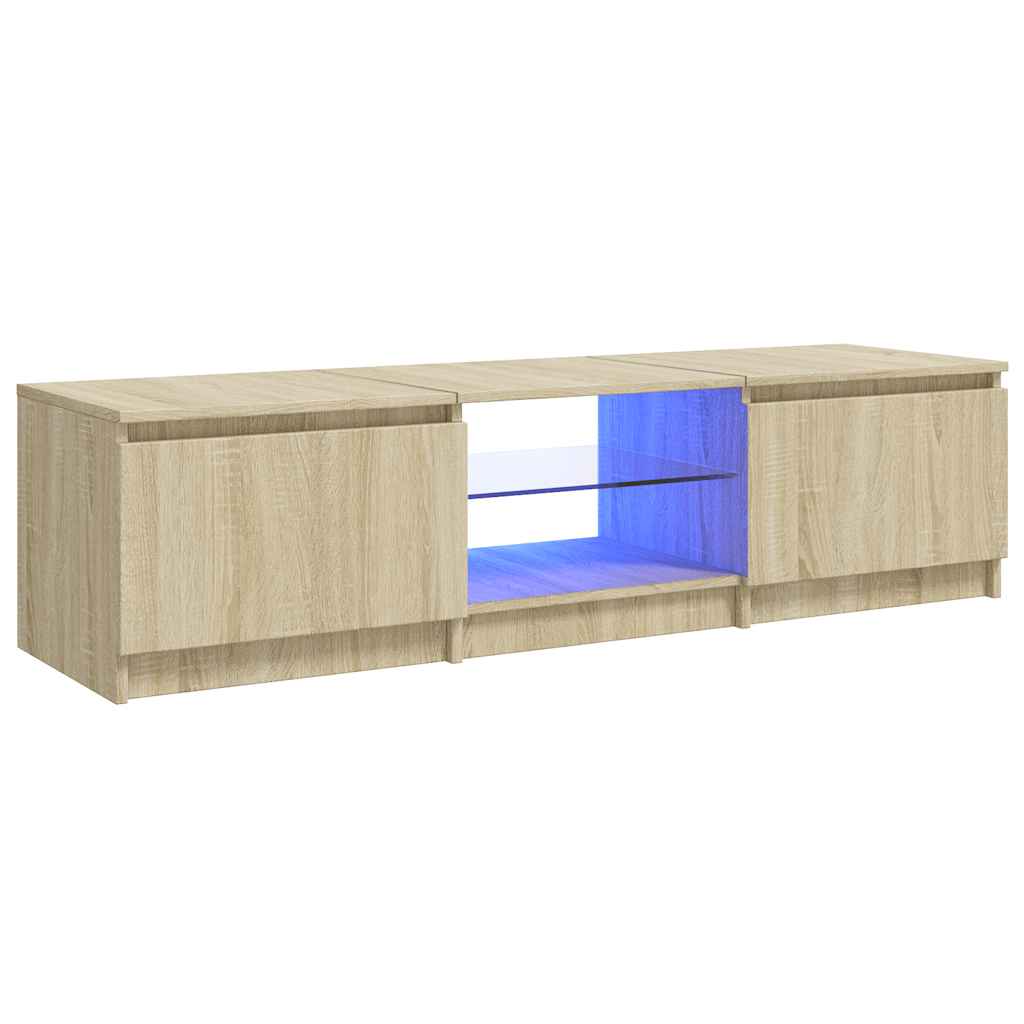 vidaXL TV skĹ™Ă­Ĺ�ka s LED osvÄ›tlenĂ­m dub sonoma 140 x 40 x 35,5 cm
