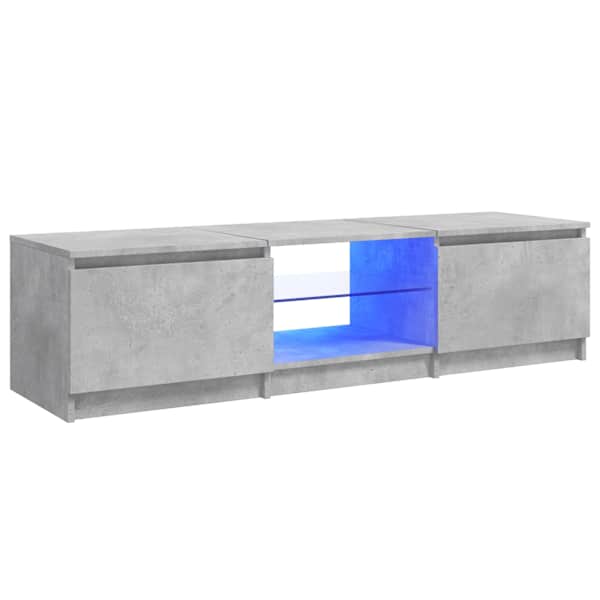 vidaXL telerialus LED-tuledega, betoonhall, 140 x 40 x 36 cm