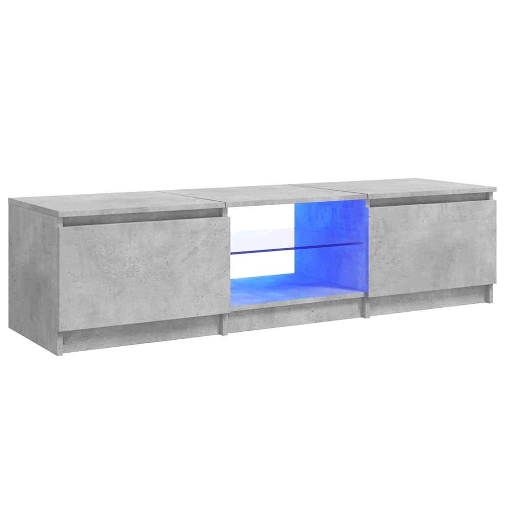

vidaXL TV Cabinet with LED Lights Concrete Gray 55.1"x16"x14"