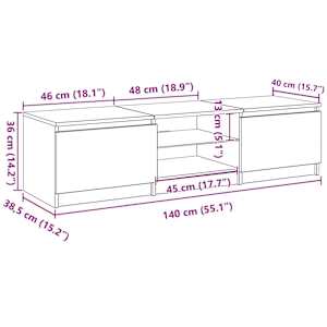 TV skříňka s LED osvětlením betonově šedá 140 x 40 x 36 cm - obrázek 16
