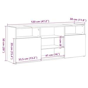 TV skříňka s LED osvětlením bílá 120 x 30 x 50 cm - obrázek 18