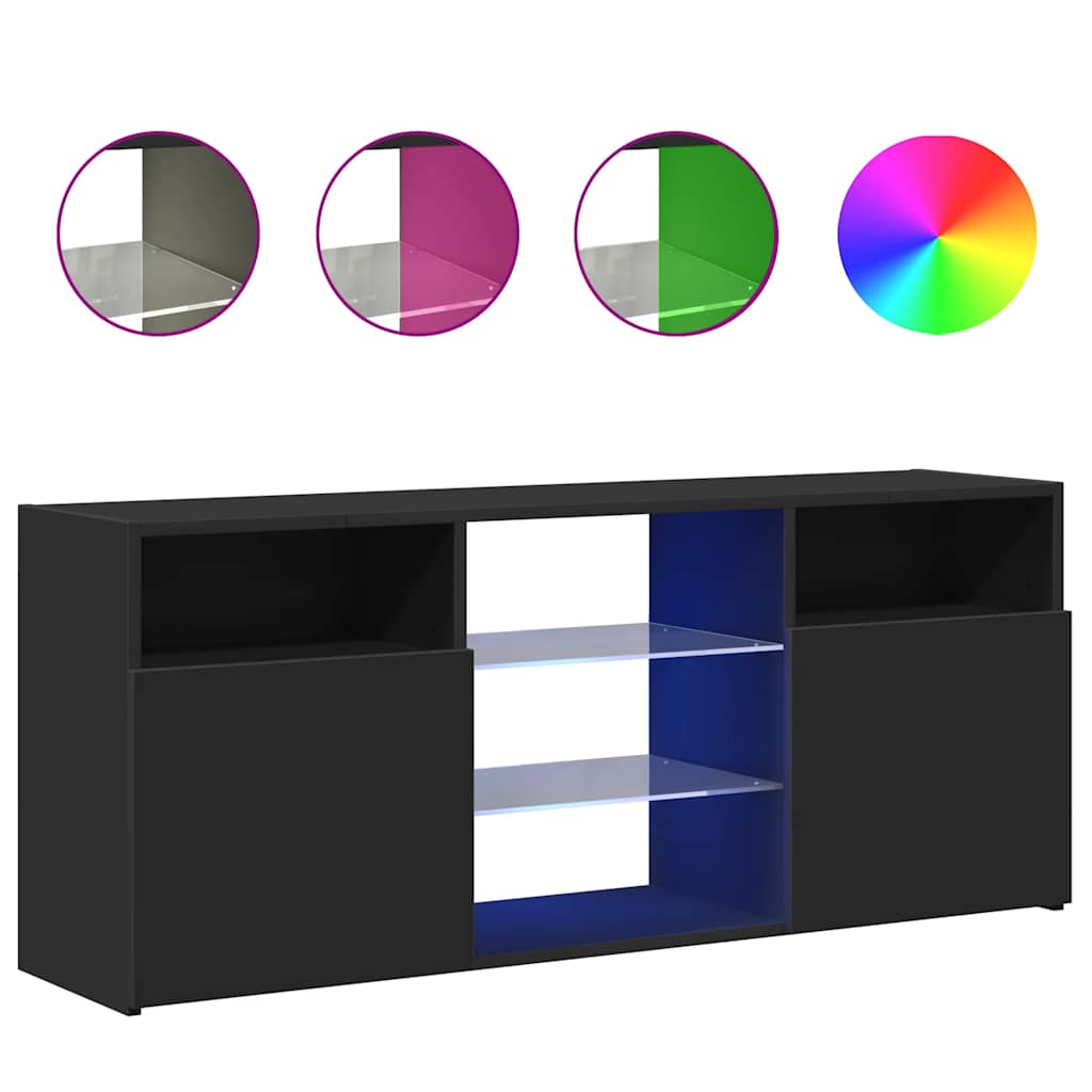 vidaXL TV skříňka s LED osvětlením černá 120 x 30 x 50 cm