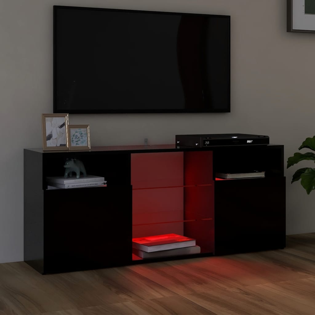 TV-Schrank mit LED-Leuchten Schwarz 120x30x50 cm | Stepinfit.de