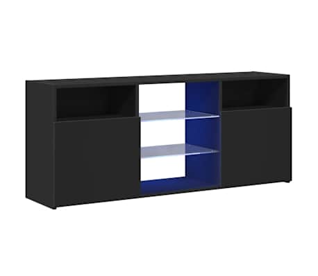 vidaXL TV-Schrank mit LED-Leuchten Schwarz 120x30x50 cm