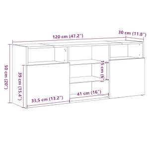 TV skříňka s LED osvětlením černá 120 x 30 x 50 cm - obrázek 17