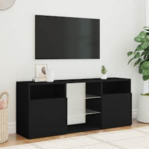 TV skříňka s LED osvětlením černá 120 x 30 x 50 cm - obrázek 4