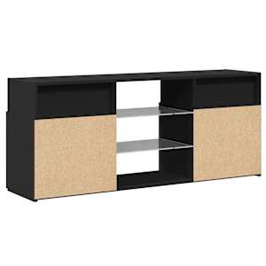 TV skříňka s LED osvětlením černá 120 x 30 x 50 cm - obrázek 9