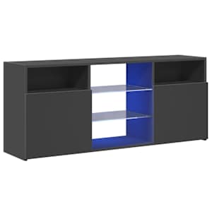 vidaXL Televizoriaus spintelė su LED apšvietimu, pilka, 120x30x50cm