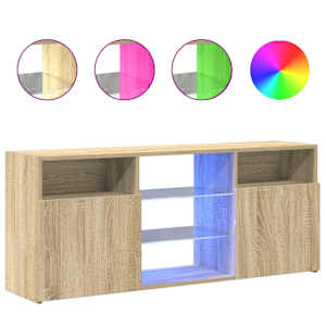vidaXL telerialus LED-tuledega, Sonoma tamm, 120x30x50 cm