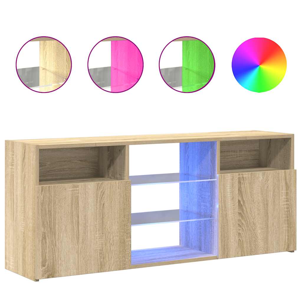 

vidaXL TV Cabinet with LED Lights Sonoma Oak 47.2"x11.8"x19.7"