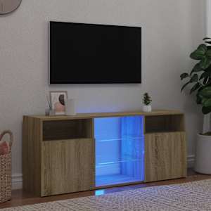 TV omarica z LED lučkami sonoma hrast 120x30x50 cm