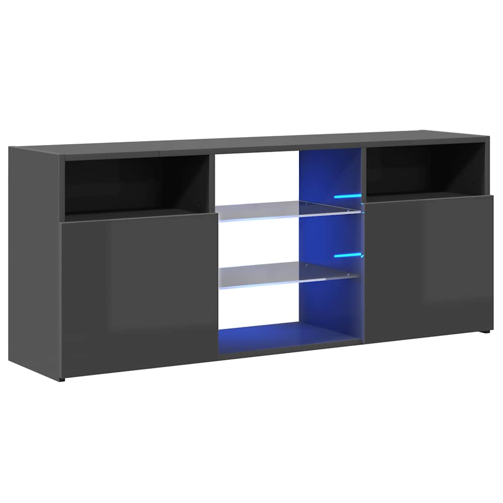 

vidaXL Tv-meubel met LED-verlichting 120x30x50 cm hoogglans grijs