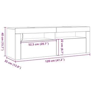 TV skříňka s LED osvětlením bílá 120 x 35 x 40 cm - obrázek 15