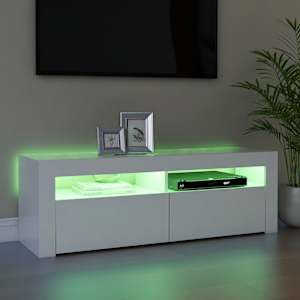 TV skříňka s LED osvětlením bílá 120 x 35 x 40 cm - obrázek 6
