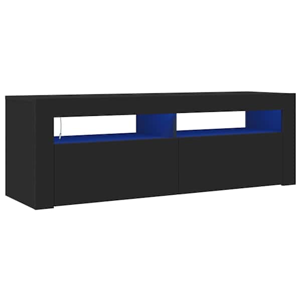vidaXL telerialus LED-tuledega, must, 120 x 35 x 40 cm