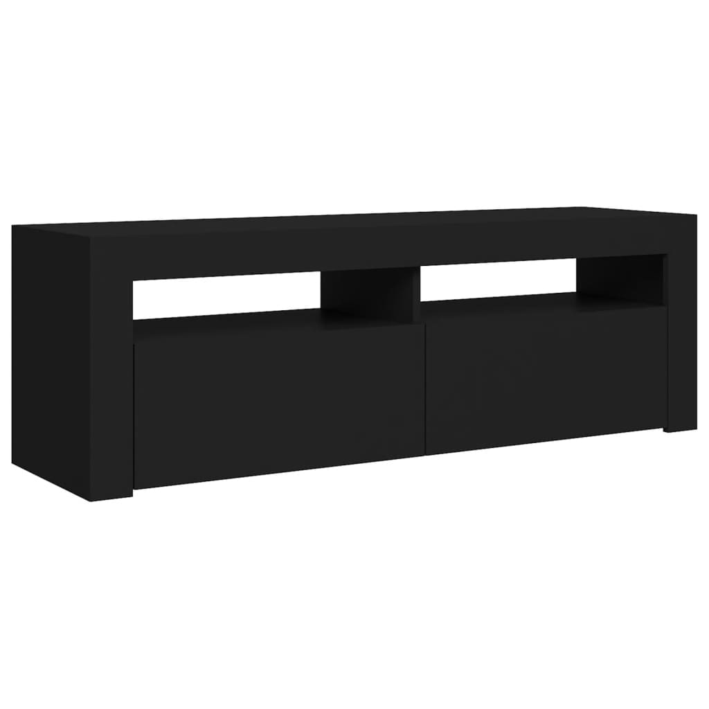 Comodă TV cu lumini LED, negru, 120x35x40 cm