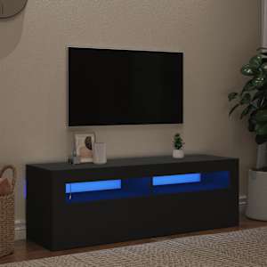 TV skříňka s LED osvětlením černá 120 x 35 x 40 cm - obrázek 1