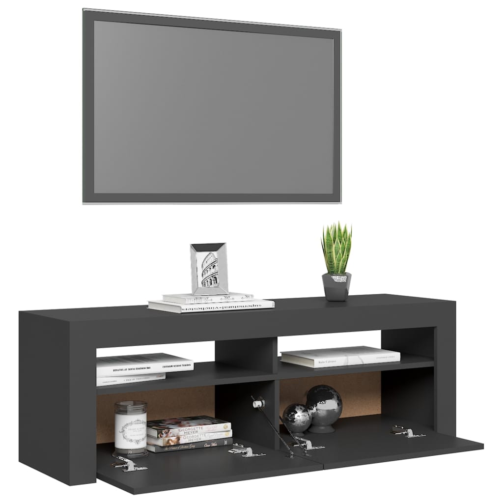 Meuble TV avec lumières LED Gris 120x35x40 cm | meublestv.fr 8