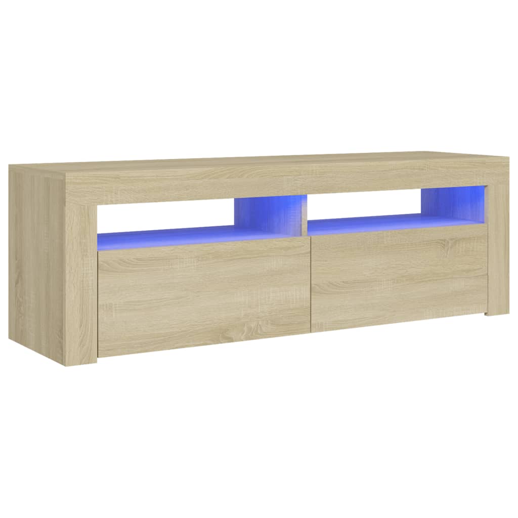 

vidaXL TV Cabinet with LED Lights Sonoma Oak 47.2"x13.8"x15.7"