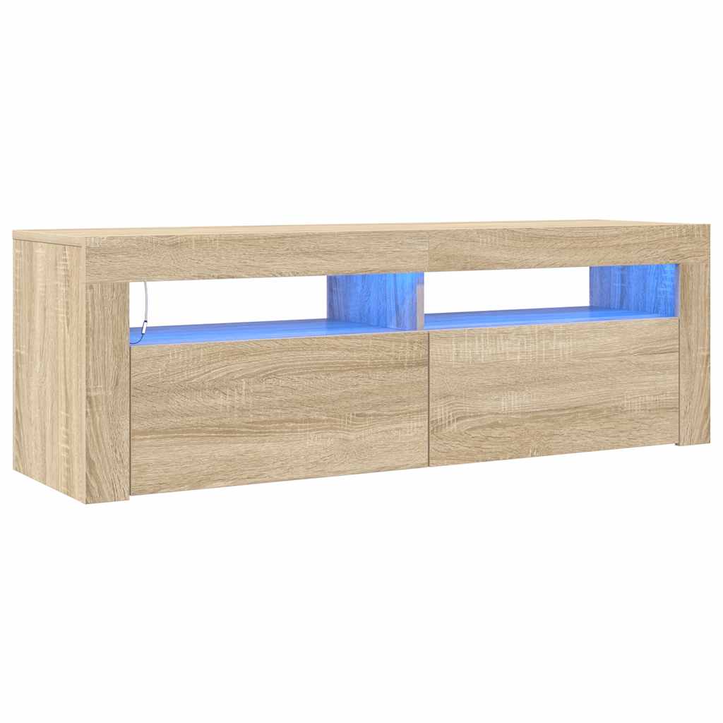 vidaXL TV skříňka s LED osvětlením dub sonoma 120 x 35 x 40 cm