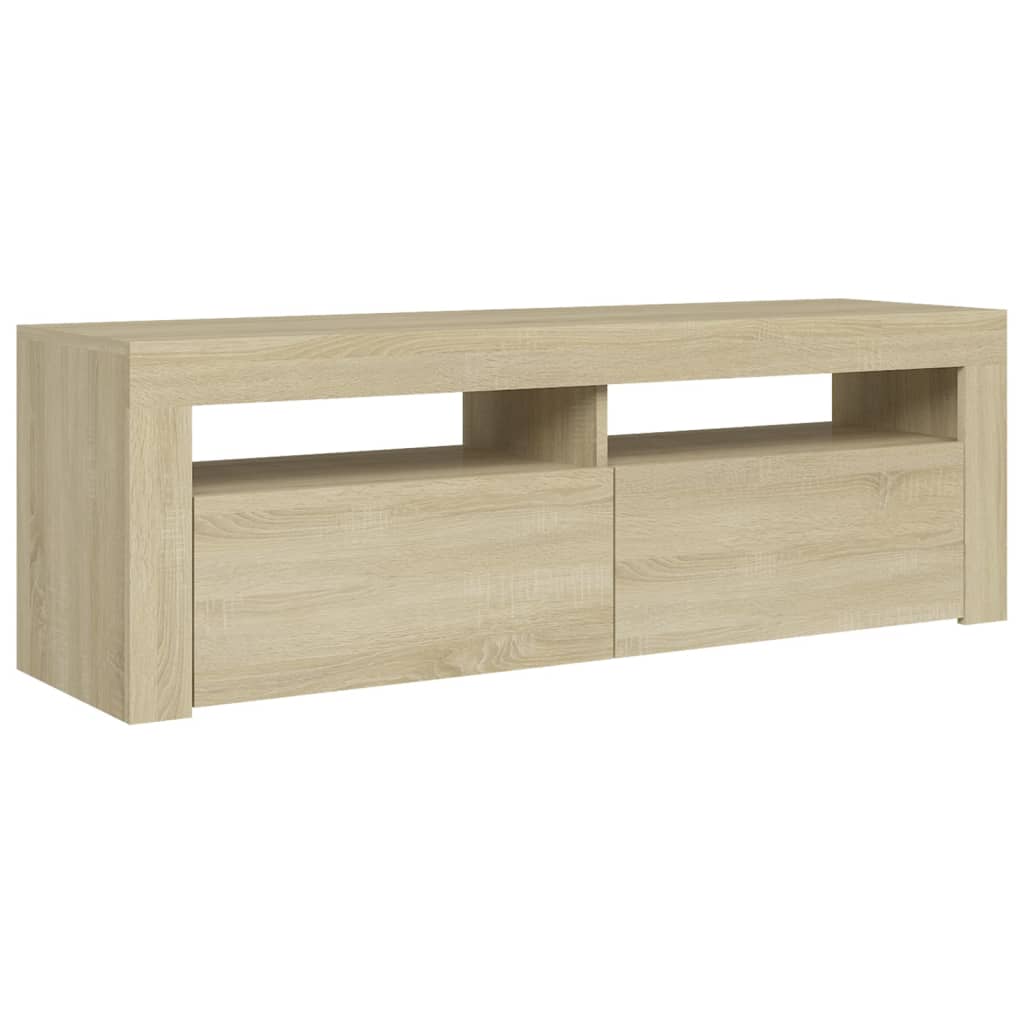 Parete Attrezzata Porta TV，Mobili TV，Tavolino TV，Mobile da soggiorno con  Luci LED Rovere Sonoma e Bianco CNWI427946 MaisonChic