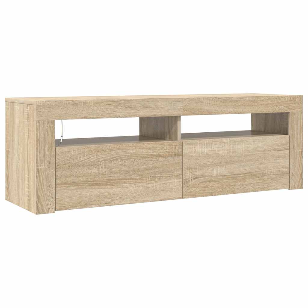 

vidaXL Tv-meubel met LED-verlichting 120x35x40 cm sonoma eikenkleurig